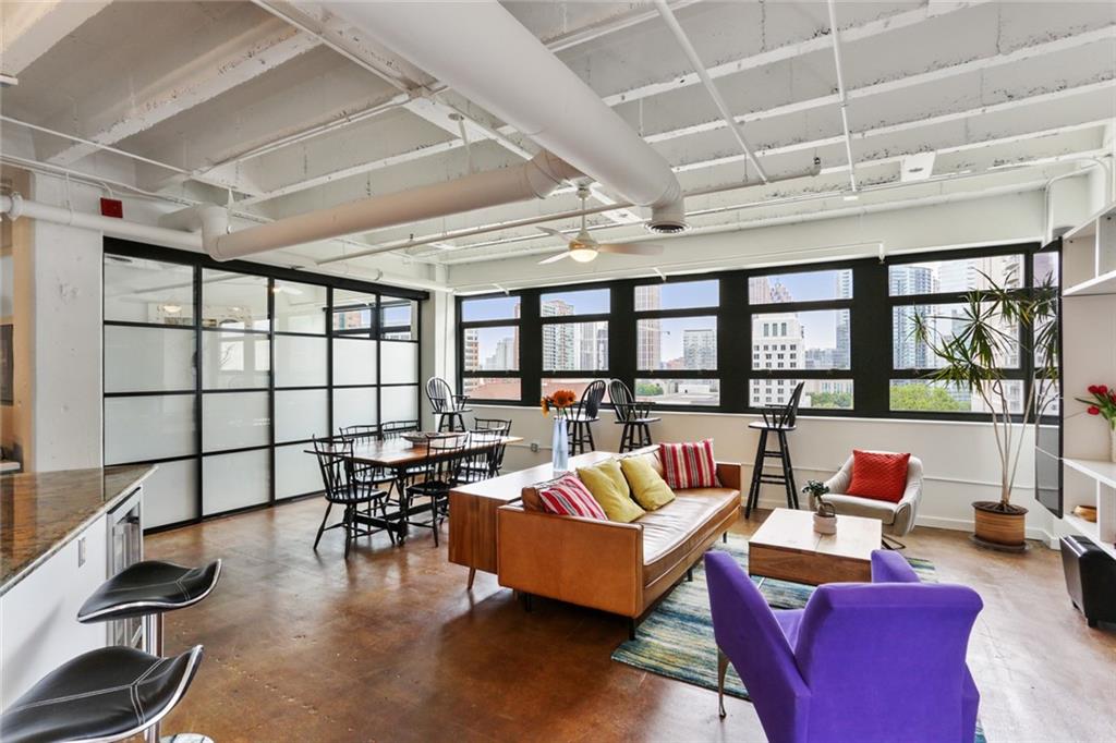Peachtree Lofts unit #808 in Midtown Atlanta. Sold by real estate agent Darrin Hunt at The Real Estate Company.