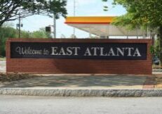 East Atlanta Village original neighborhood entrance sign.